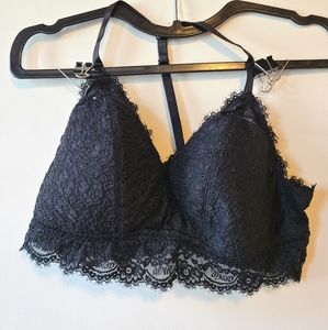 SOLD! Aerie Racerback Lace Bralette Black